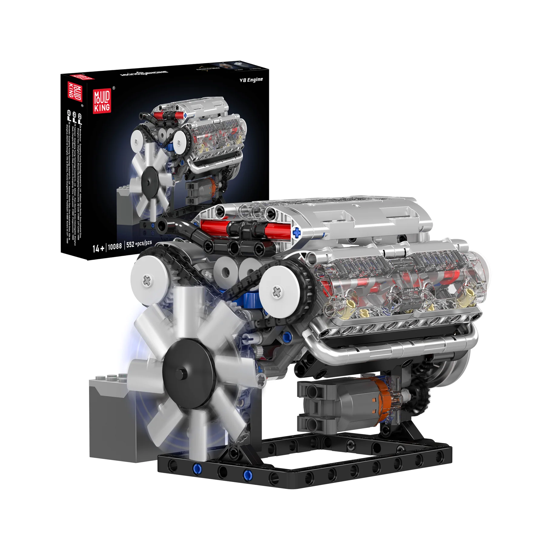 Mould King 10088 Motorisierter V8-Motor-Bausatz | 535 Teile