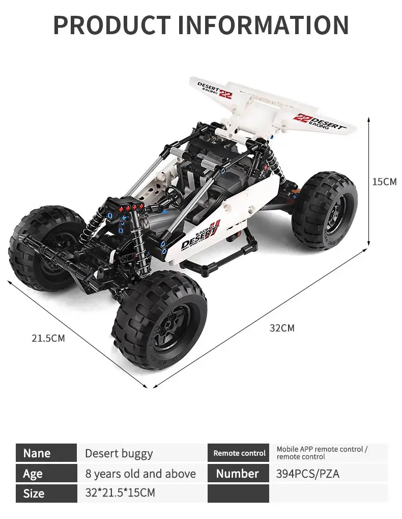 MOULD KING 18001 Desert Racing Buggy Ferngesteuerter Bausatz | 409 PCS – Bild 7