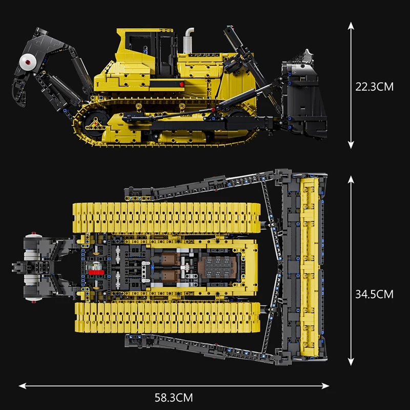 Mould King 17049 Liebherr PR766 Ferngesteuerter Bulldozer-Bausatz | 3,568 PCS – Bild 6