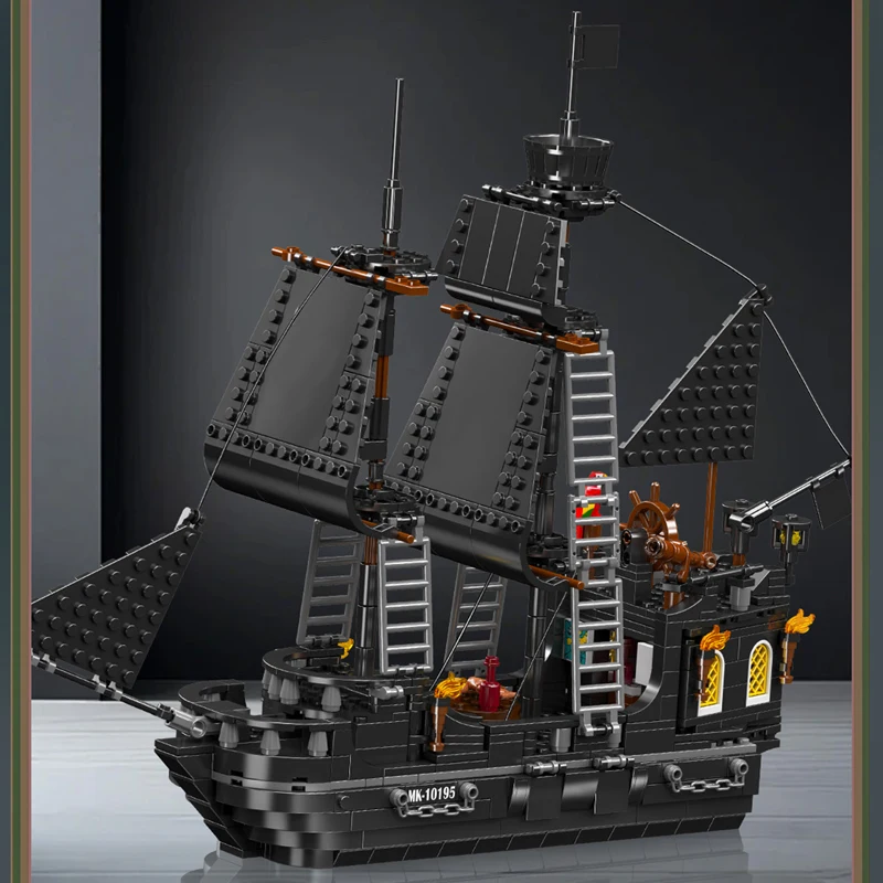Mould King 10195 Black Pearl Piratenschiff-Bausatz | 932 Teile – Bild 3