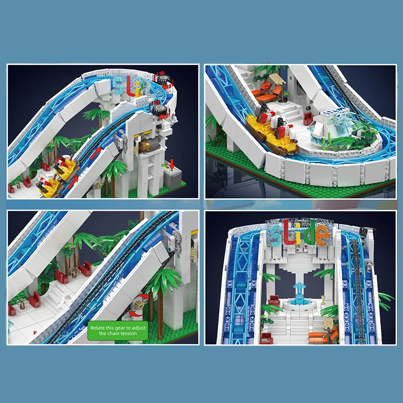 Mould King 11021 Elektrische Wasserrutsche Bausteine Set | 2,088 Teile – Bild 4