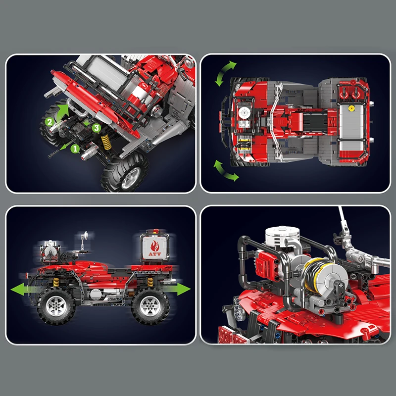 Mould King 23003 ATV-Feuerwehr-Rettungsfahrzeug-Baukasten | 2,100 Teile – Bild 4