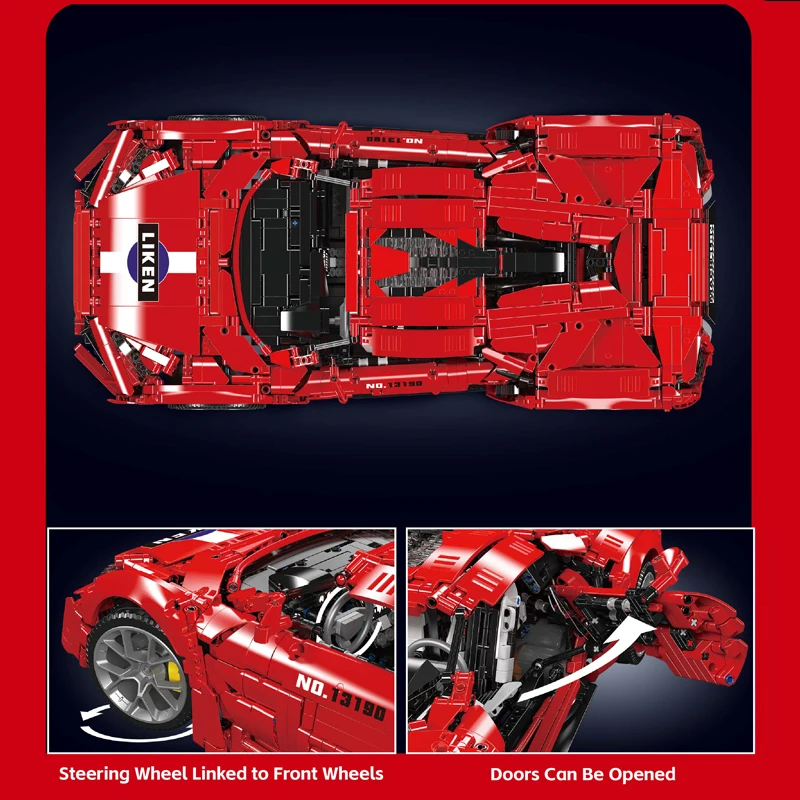 Mould King 13190 Lykan Ferngesteuertes Hypersport-Auto Bauset | 4,070 Teile – Bild 3