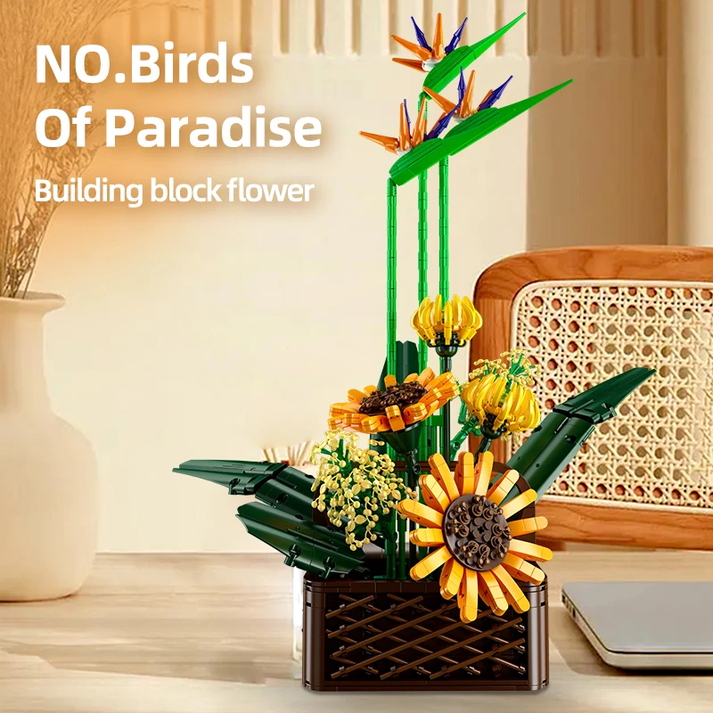 Mould King 10024 Paradiesvogel-Blumenstrauß-Bausatz | 1,608 Teile – Bild 2