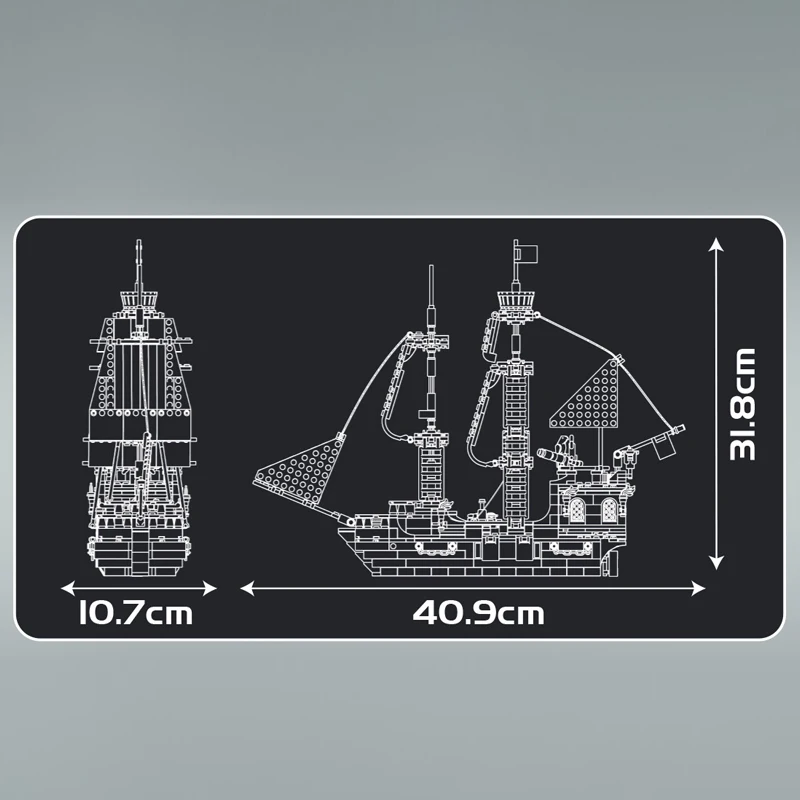 Mould King 10195 Black Pearl Piratenschiff-Bausatz | 932 Teile – Bild 5