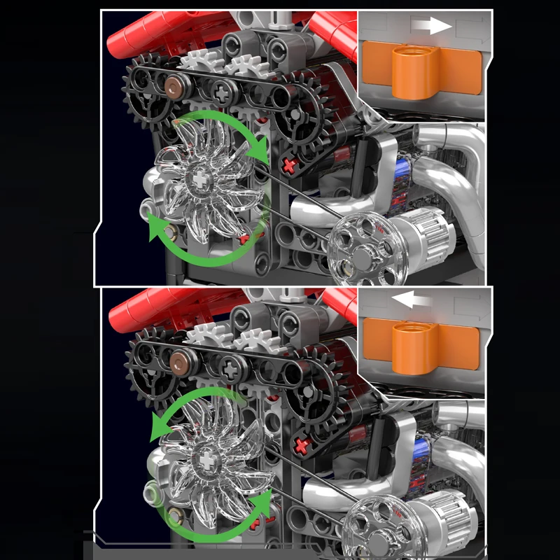 Mould King 10226 V12 Supercar-Motor mit Getriebe Bausatz | 863 Teile – Bild 4