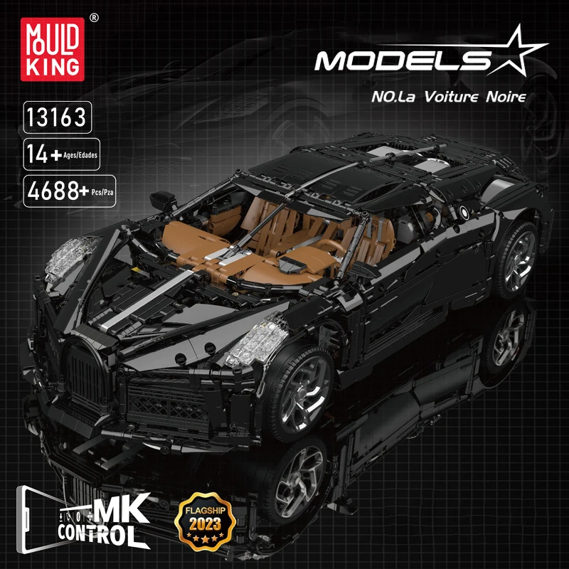 Mould King 13163 Voiture Noire Ferngesteuertes Hyper-Car-Bauset | 4,800 Teile – Bild 3