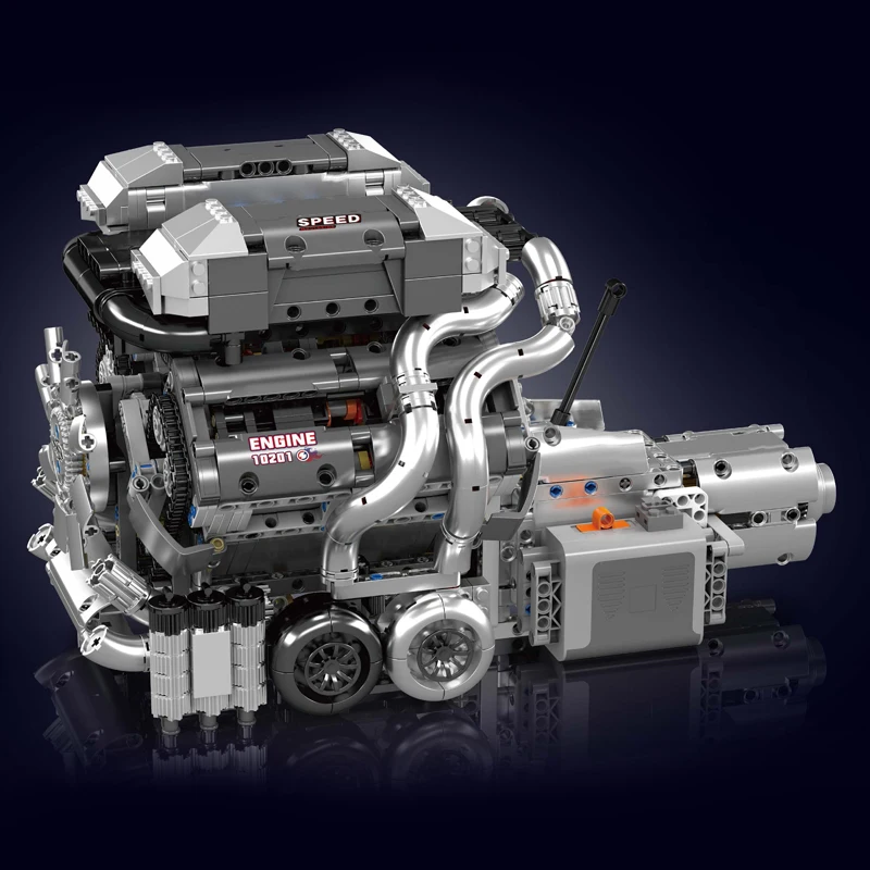 Mould King 10201 Motorisiertes Hypercar W16 Motor & Getriebe Bausatz | 2,024 Teile – Bild 2