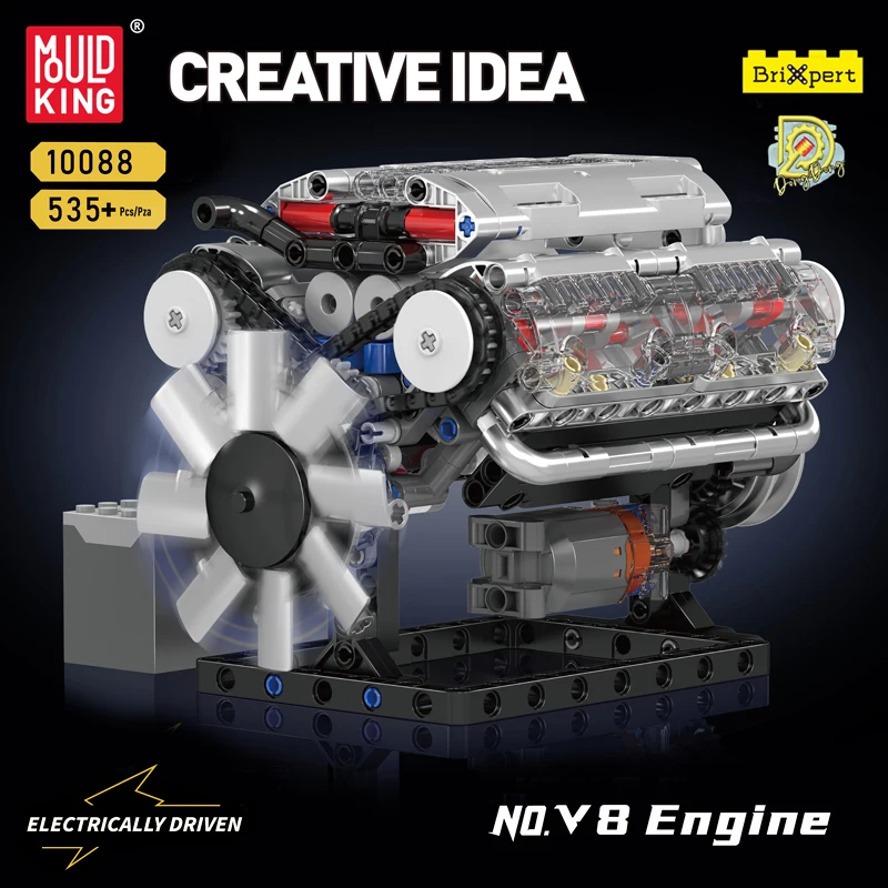 Mould King 10088 Motorisierter V8-Motor-Bausatz | 535 Teile – Bild 2