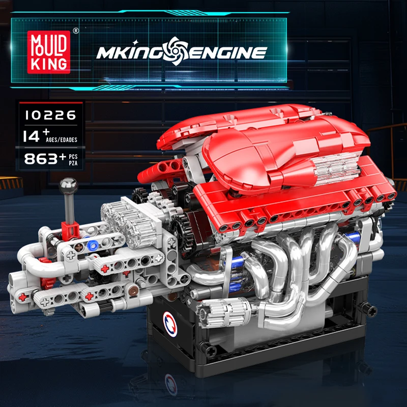 Mould King 10226 V12 Supercar-Motor mit Getriebe Bausatz | 863 Teile – Bild 3
