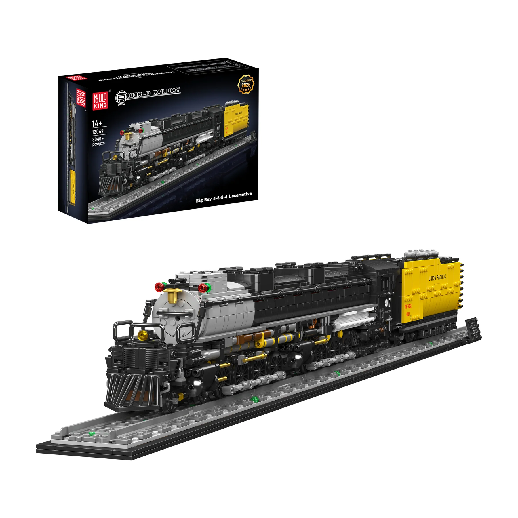 Mould King 12049 Big Boy 4-8-8-4 Dampflokomotiven-Bausatz | 3,040 Teile