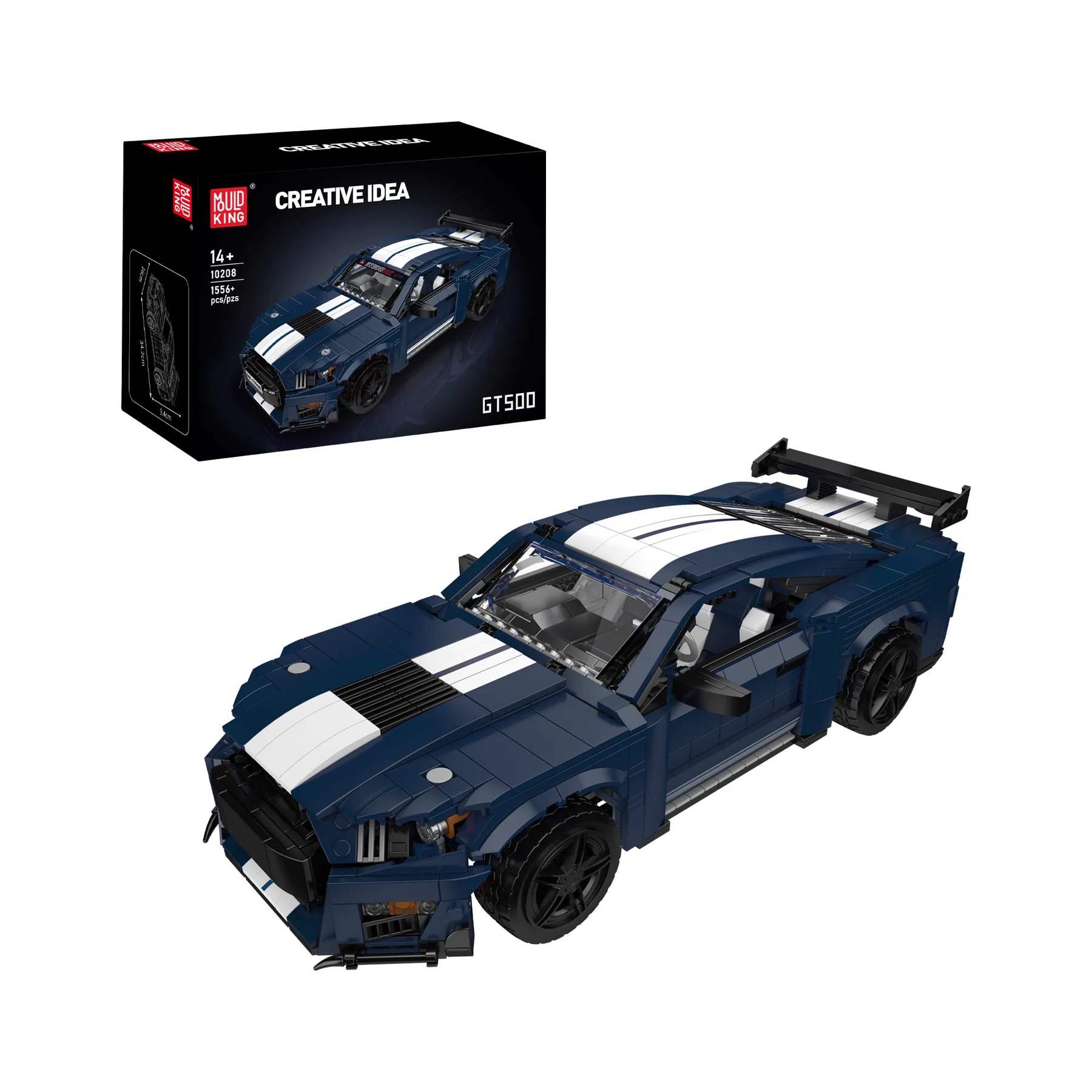 Mould King 10208 Kreativer GT500 Sportwagen-Bausatz | 1,556 Teile