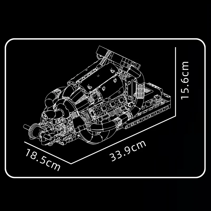Mould King 10188 motorisierter STR13 V6 Motor Modellbausatz | 980 Teile – Bild 5