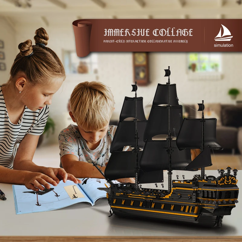 Mould King 13186 Black Pearl Piratenschiff Bausatz - 5526-teiliges – Bild 4