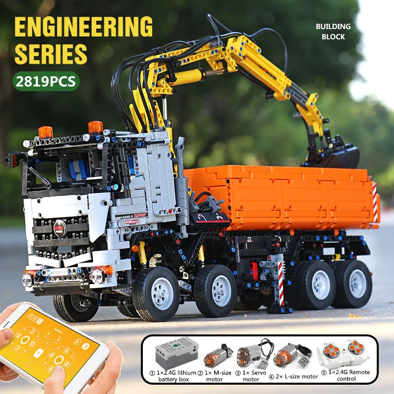 Mould King 19007 2-in-1 RC Bagger & Muldenkipper Bausatz | 2,970 Teile – Bild 4